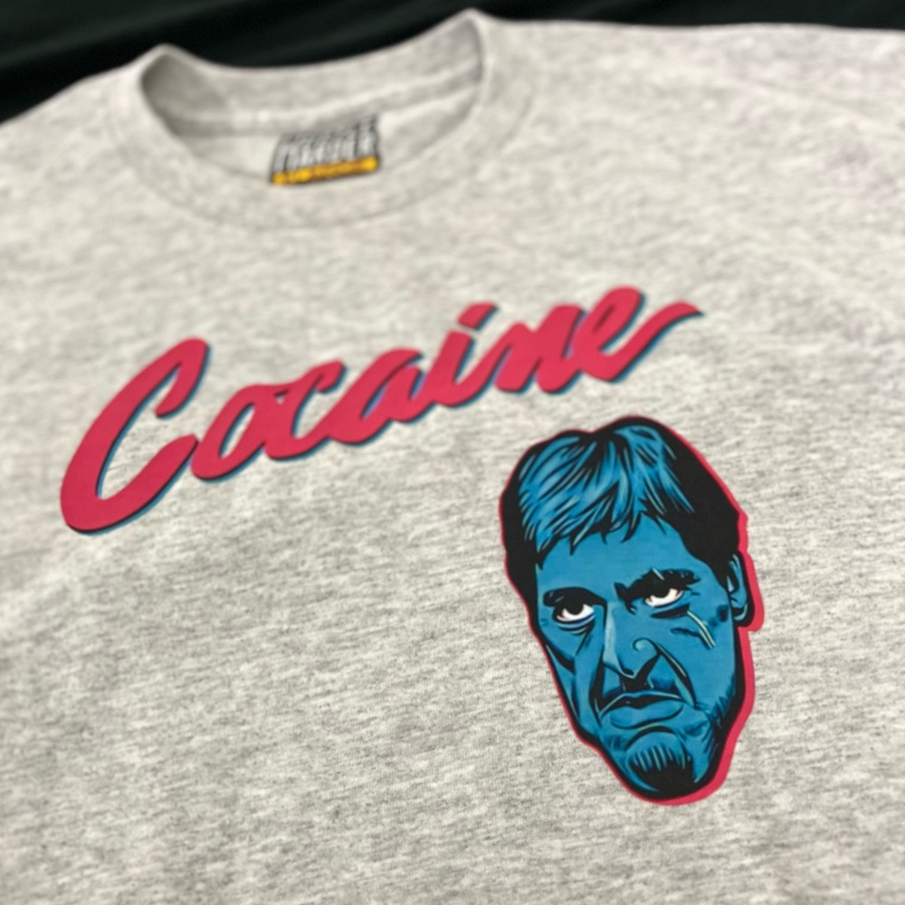 Scarface Cocaine Miami Vice Gray Tee